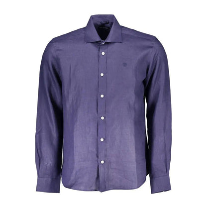 North Sails Blu Linen Men Shirt by North Sails