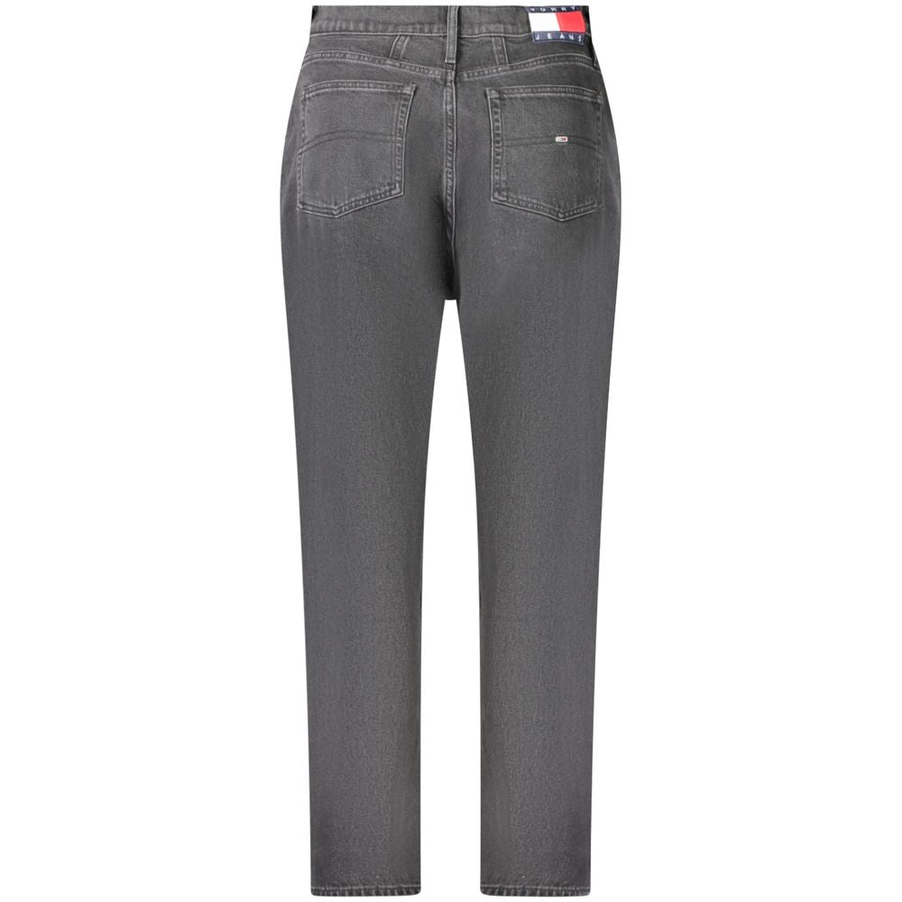 Mom jean Tommy Hilfiger femme taille ultra-haute en coton noir – TO-36255