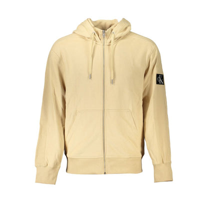 Sweat à capuche zippé Calvin Klein homme en coton beige – CA-27233
