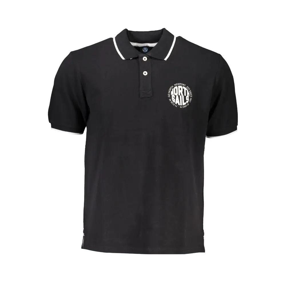 North Sails Black Cotton Men Polo Shirt by North Sails