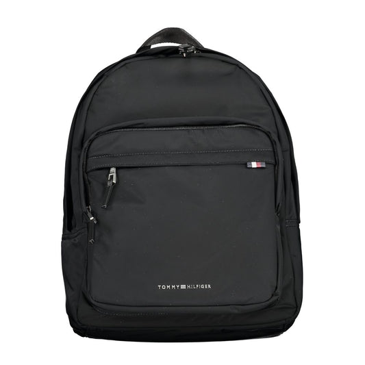 Tommy Hilfiger Black Polyester Men Backpack