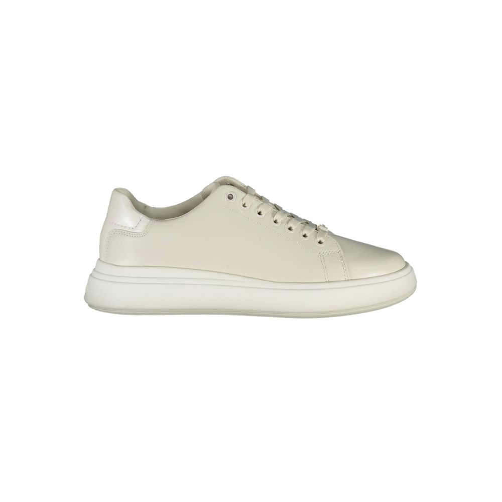 Baskets Calvin Klein femme en cuir beige – CA-37497