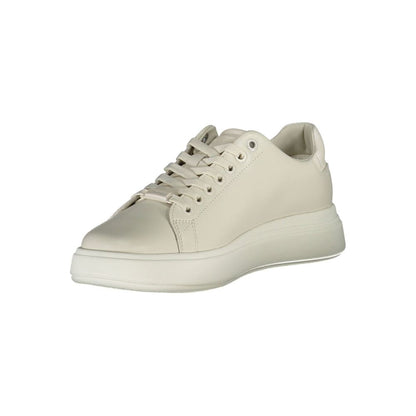 Baskets Calvin Klein femme en cuir beige – CA-37497