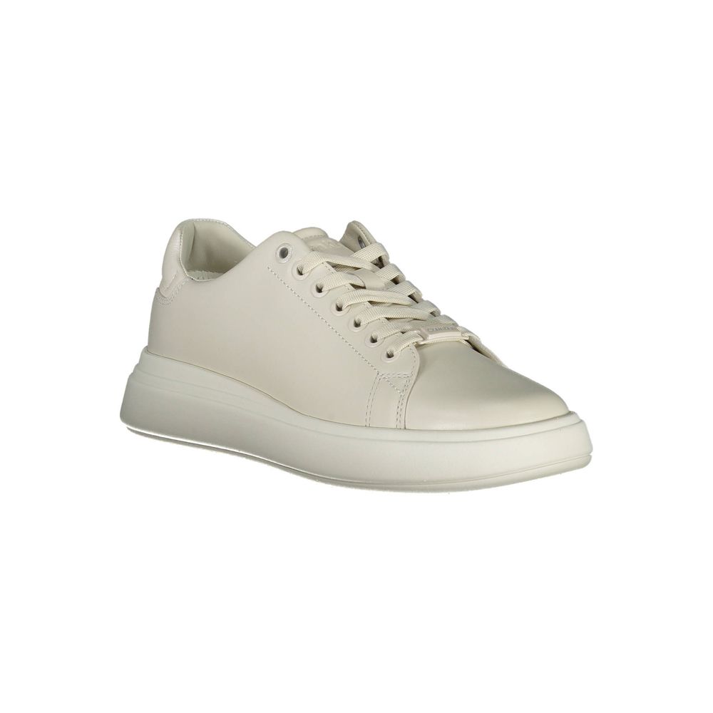 Baskets Calvin Klein femme en cuir beige – CA-37497