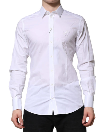 Dolce & Gabbana White Cotton GOLD Long Sleeves Formal Shirt by Dolce & Gabbana