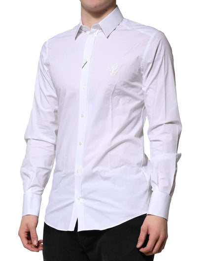 Dolce & Gabbana White Cotton GOLD Long Sleeves Formal Shirt by Dolce & Gabbana
