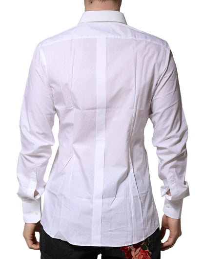 Dolce & Gabbana White Cotton GOLD Long Sleeves Formal Shirt by Dolce & Gabbana