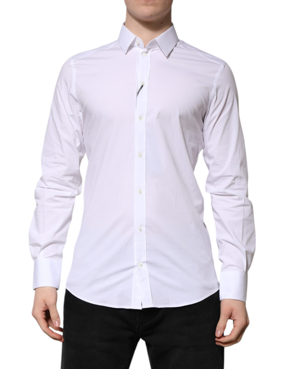 Chemise Dolce & Gabbana Gold slim en coton blanc – TSH906835