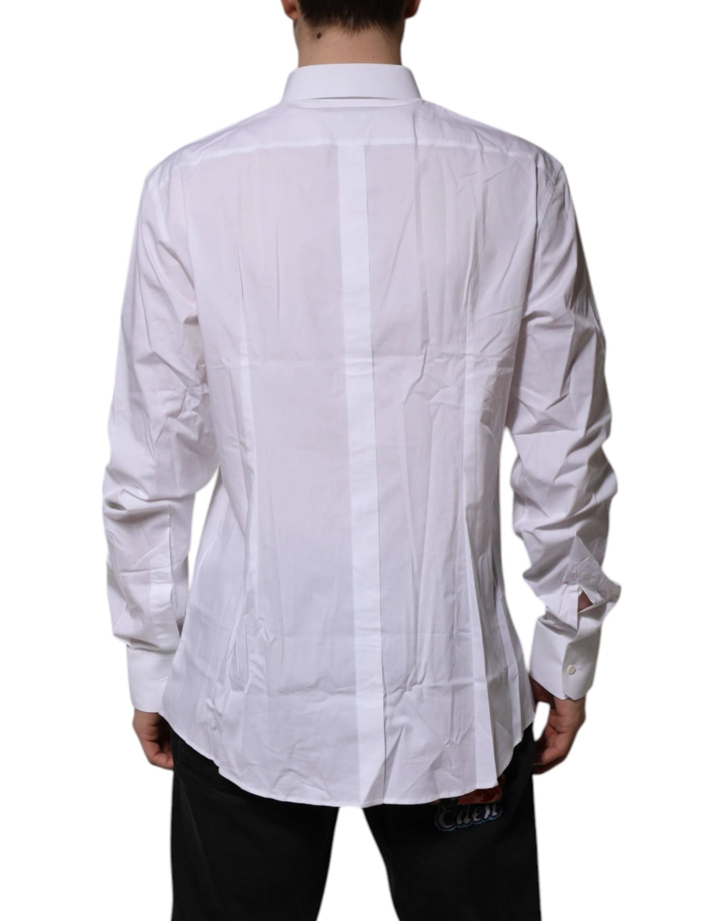 Dolce & Gabbana White Cotton GOLD Long Sleeves Formal Shirt by Dolce & Gabbana