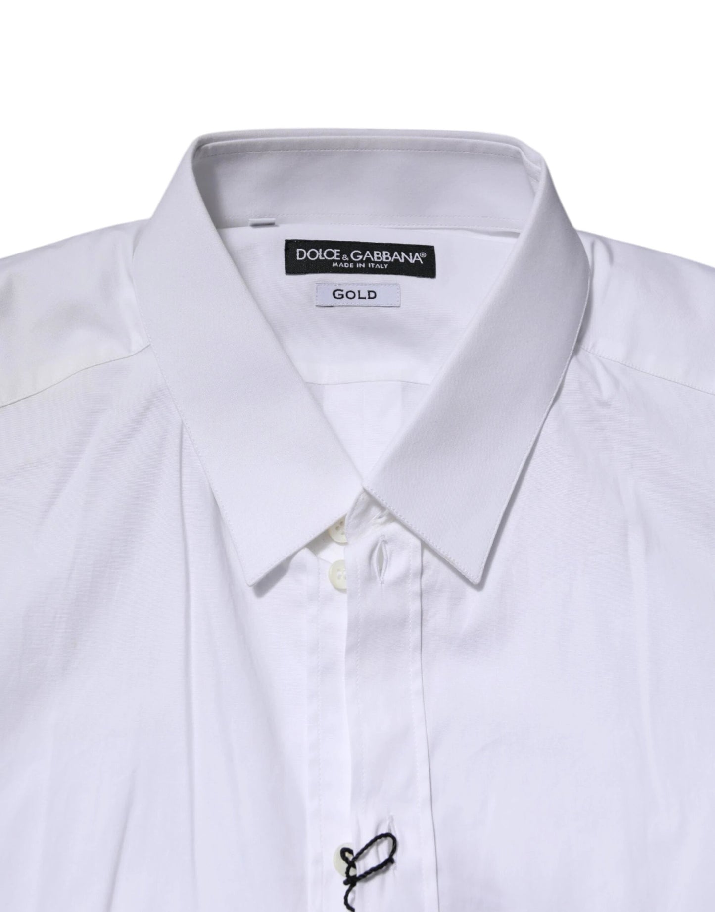 Dolce & Gabbana White Cotton GOLD Long Sleeves Formal Shirt by Dolce & Gabbana