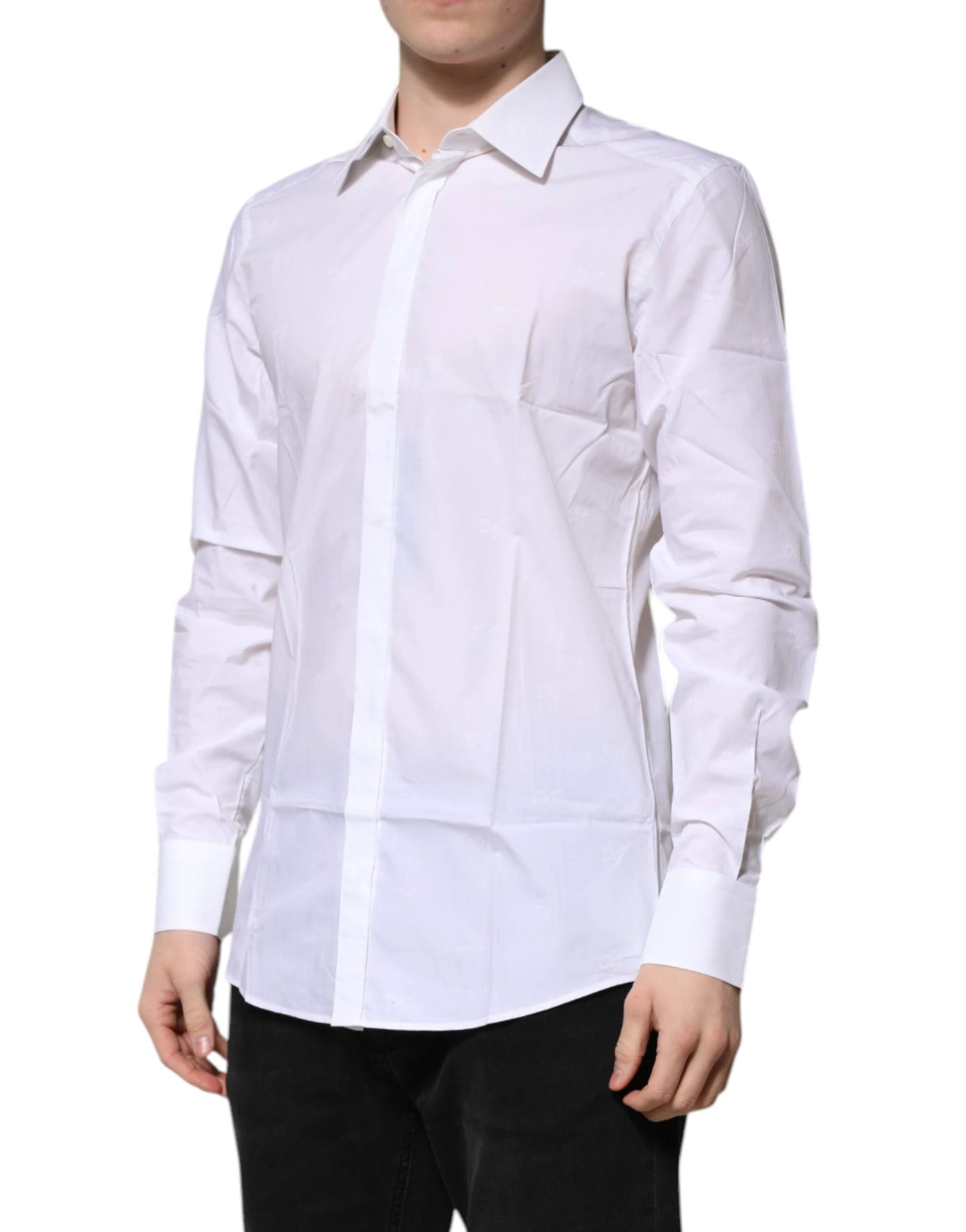 Dolce & Gabbana White Cotton GOLD Long Sleeves Formal Shirt by Dolce & Gabbana