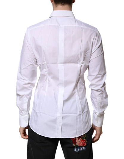 Dolce & Gabbana White Cotton GOLD Long Sleeves Formal Shirt by Dolce & Gabbana