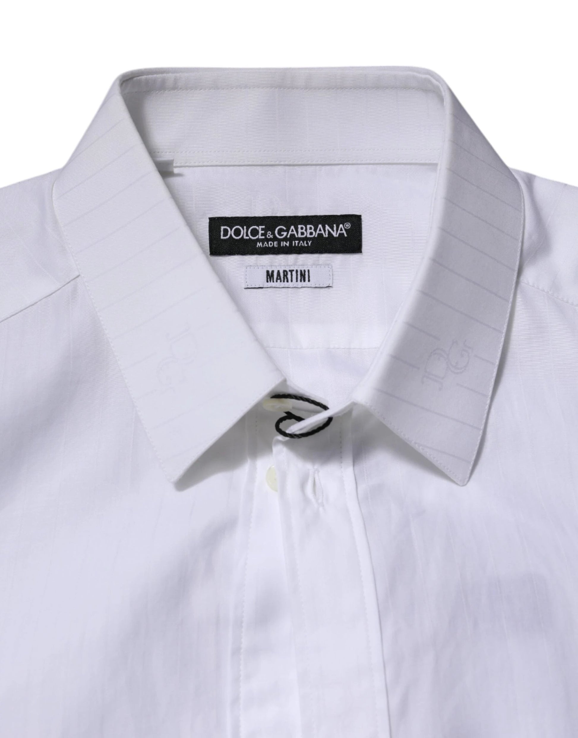 Dolce & Gabbana White Cotton MARTINI Long Sleeve Formal Shirt by Dolce & Gabbana