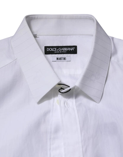Dolce & Gabbana White Cotton MARTINI Long Sleeve Formal Shirt by Dolce & Gabbana
