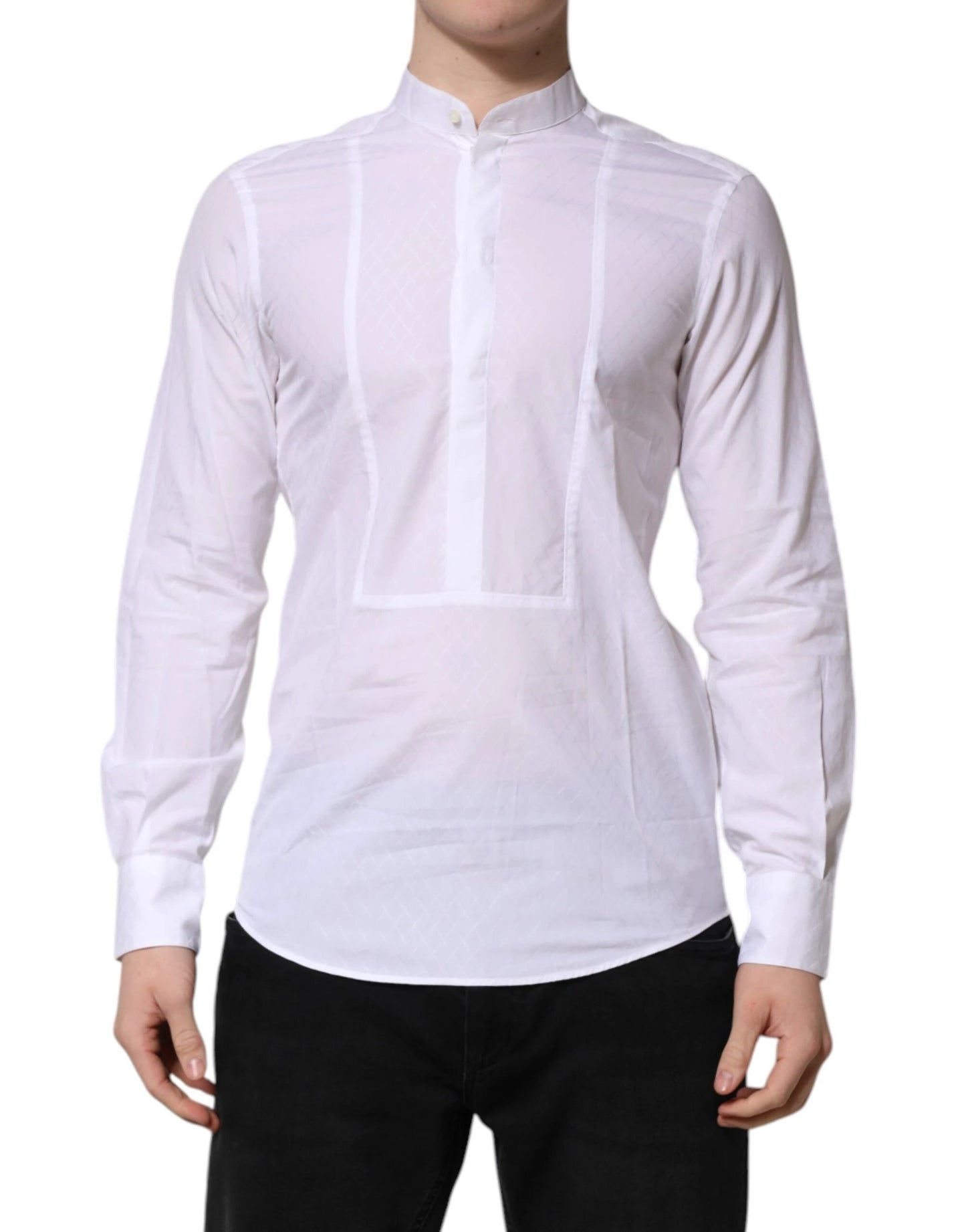 Dolce & Gabbana White Cotton Slim Long Sleeves Formal Shirt by Dolce & Gabbana