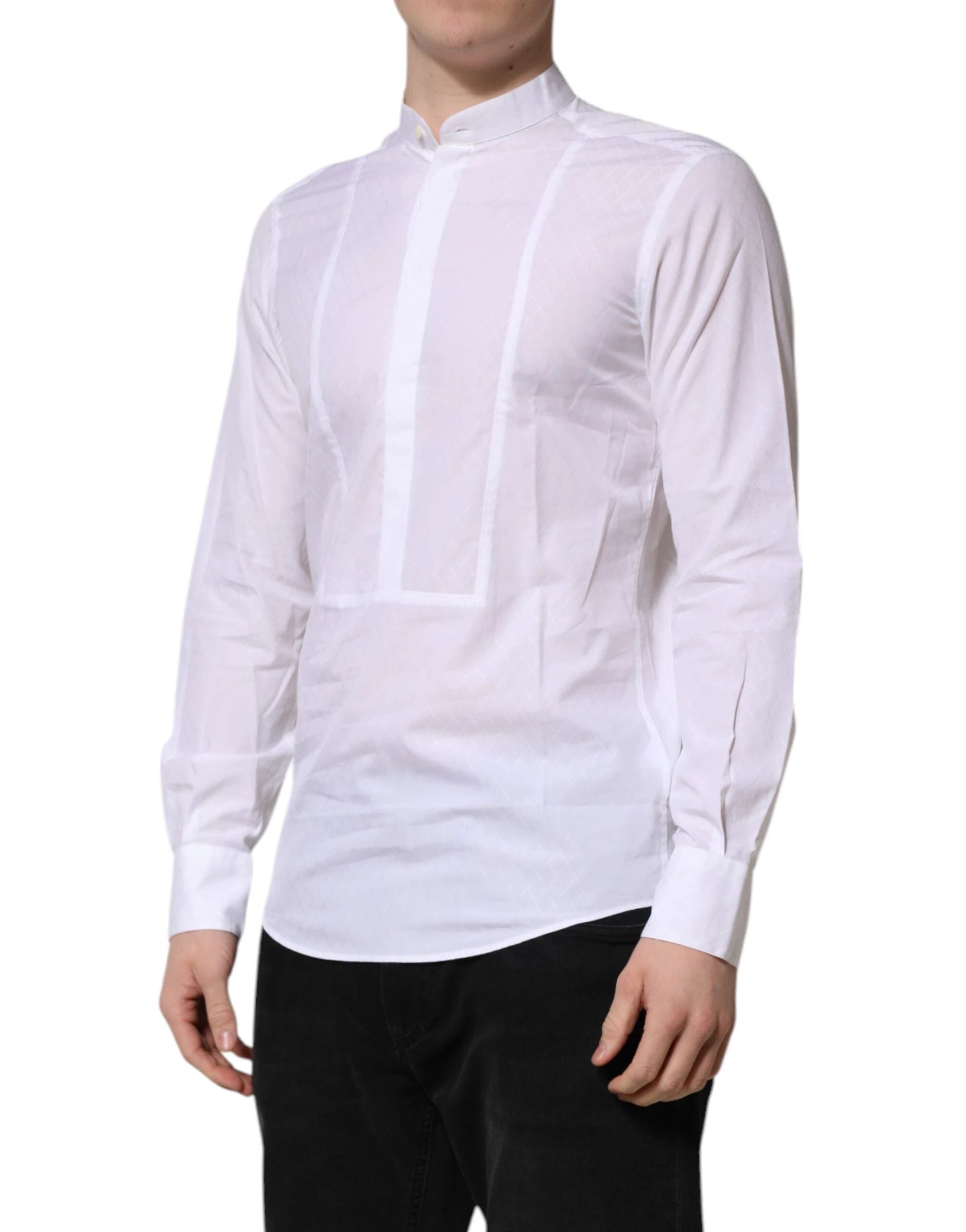 Dolce & Gabbana White Cotton Slim Long Sleeves Formal Shirt by Dolce & Gabbana