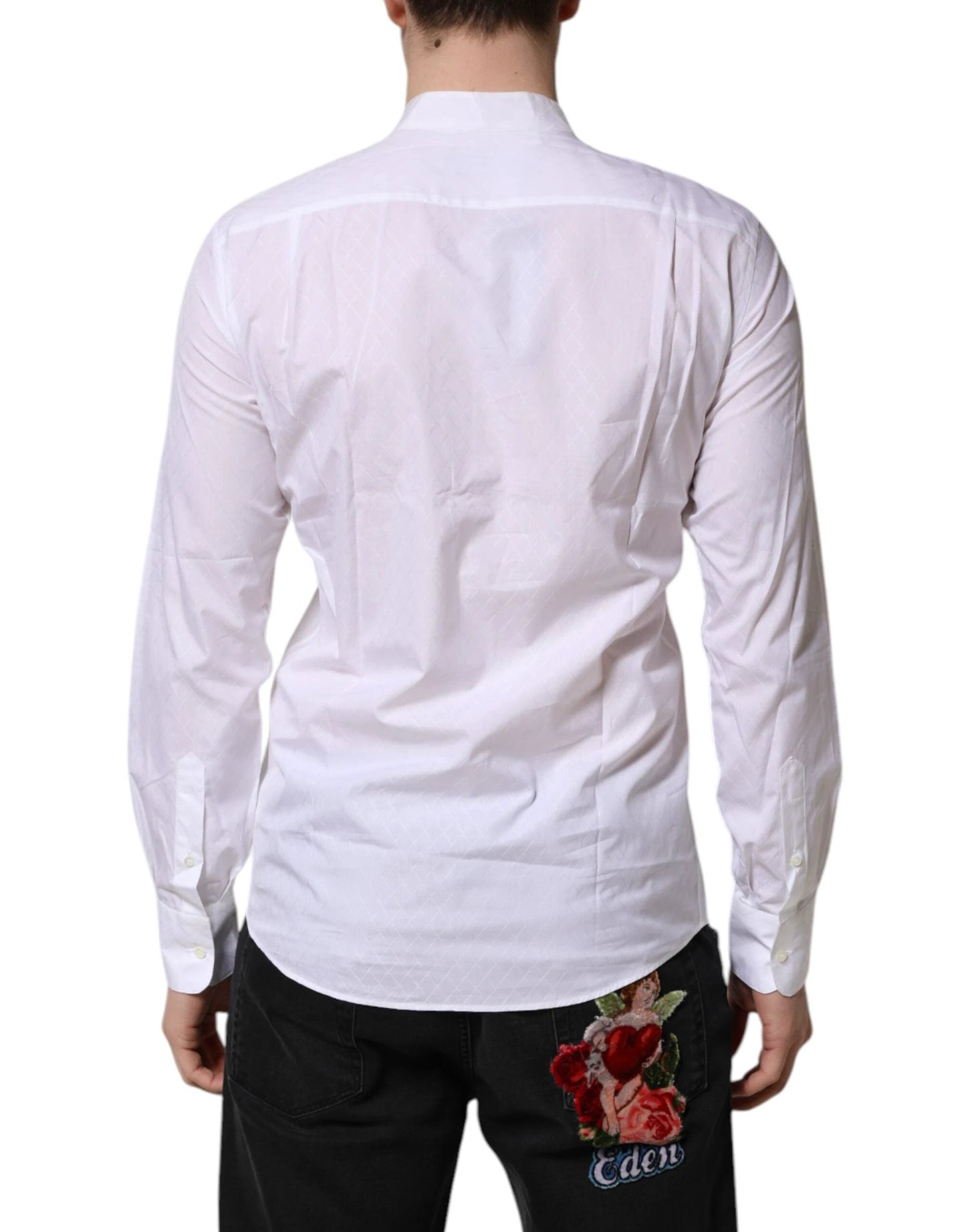 Dolce & Gabbana White Cotton Slim Long Sleeves Formal Shirt by Dolce & Gabbana