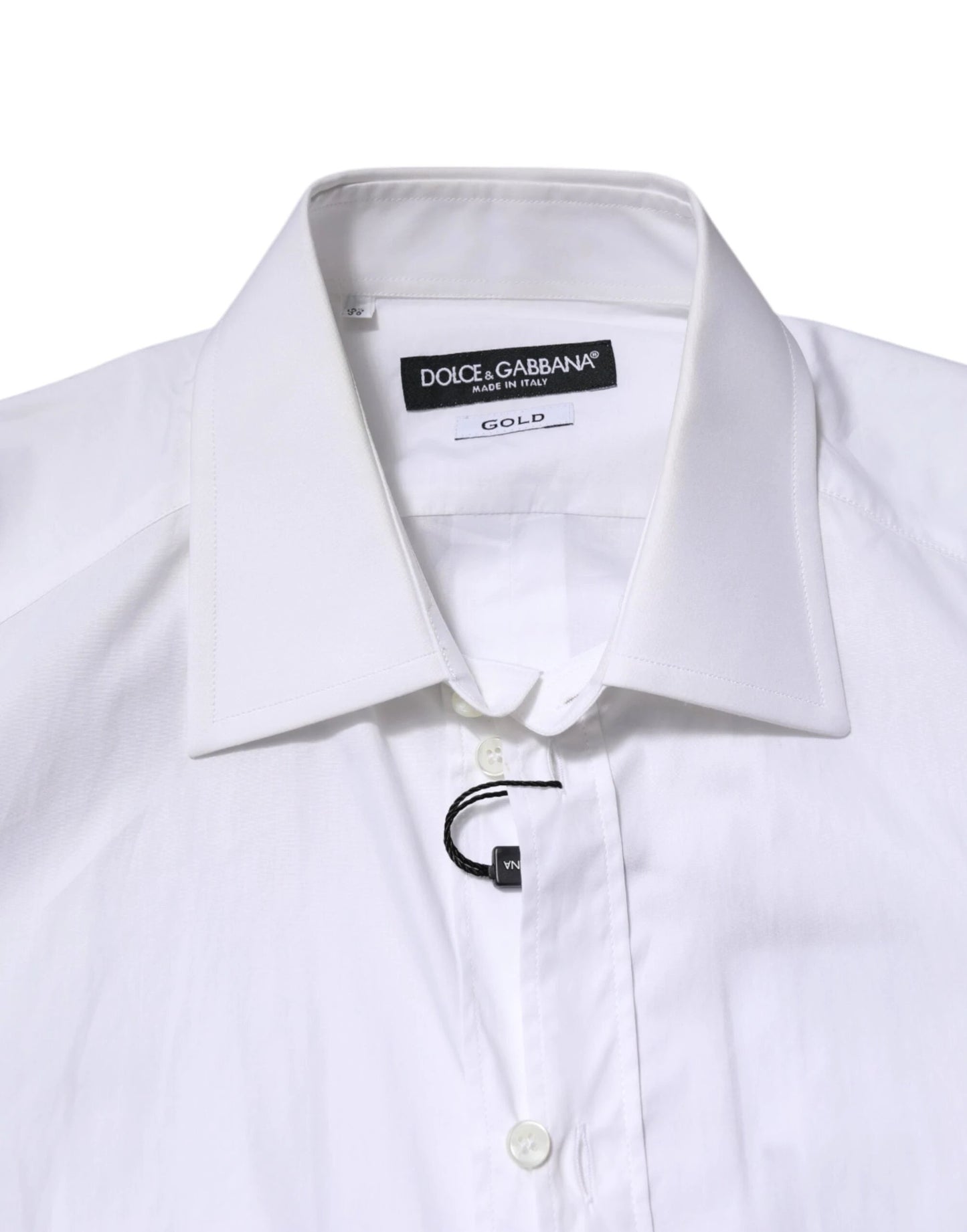 Dolce & Gabbana White GOLD Long Sleeves Dress Men Formal Shirt by Dolce & Gabbana