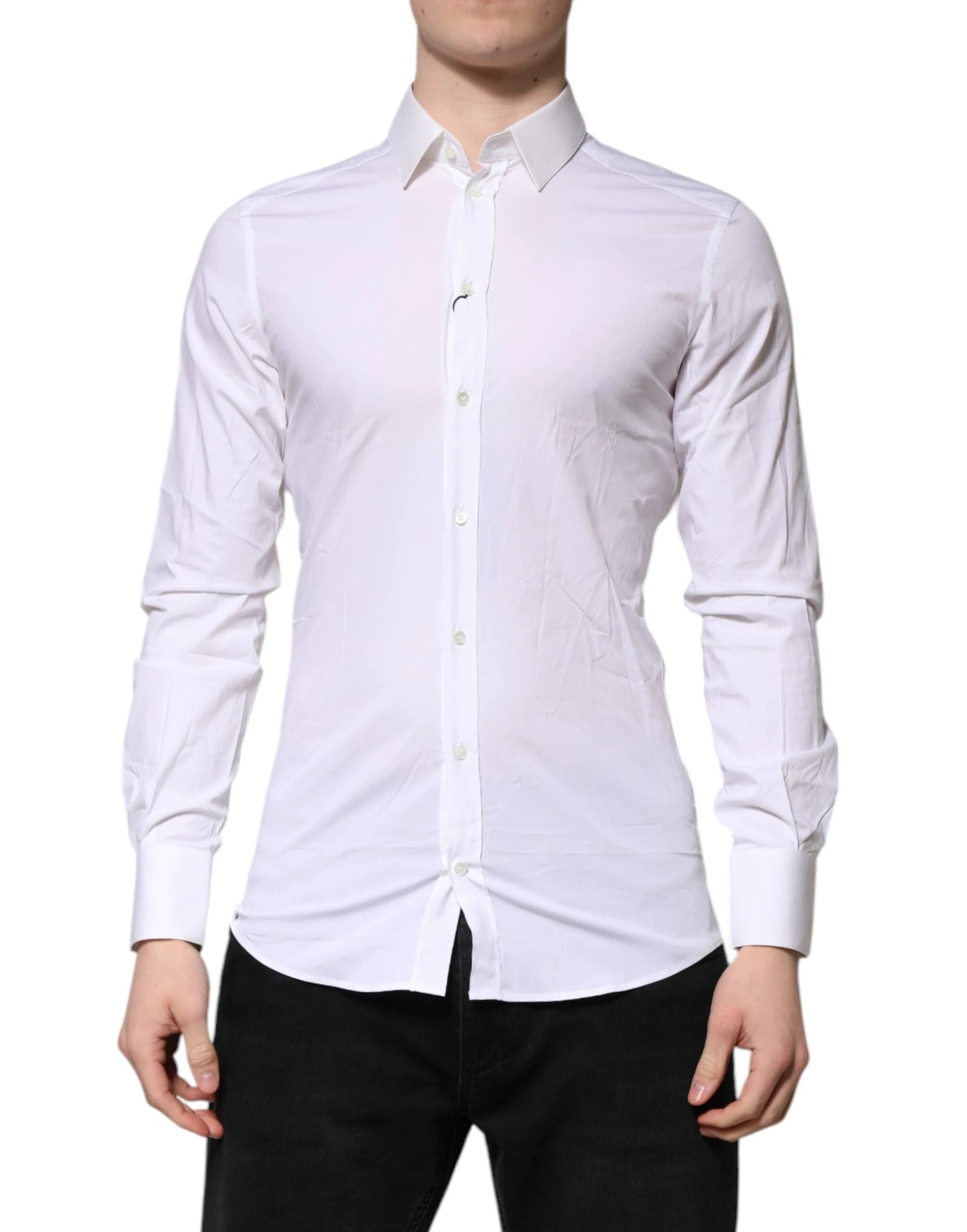 Dolce & Gabbana White GOLD Long Sleeves Dress Formal Shirt by Dolce & Gabbana