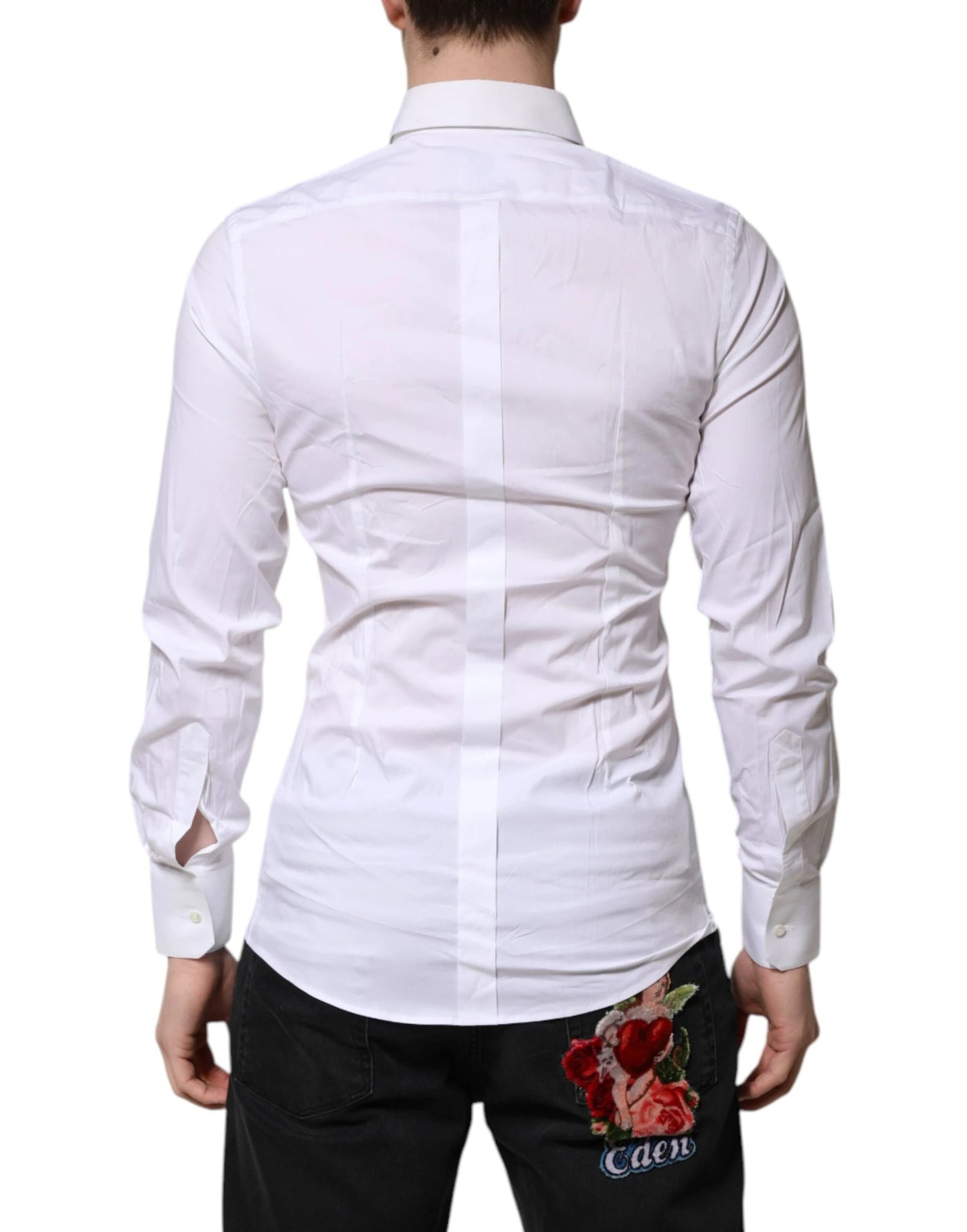 Dolce & Gabbana White GOLD Long Sleeves Dress Formal Shirt by Dolce & Gabbana