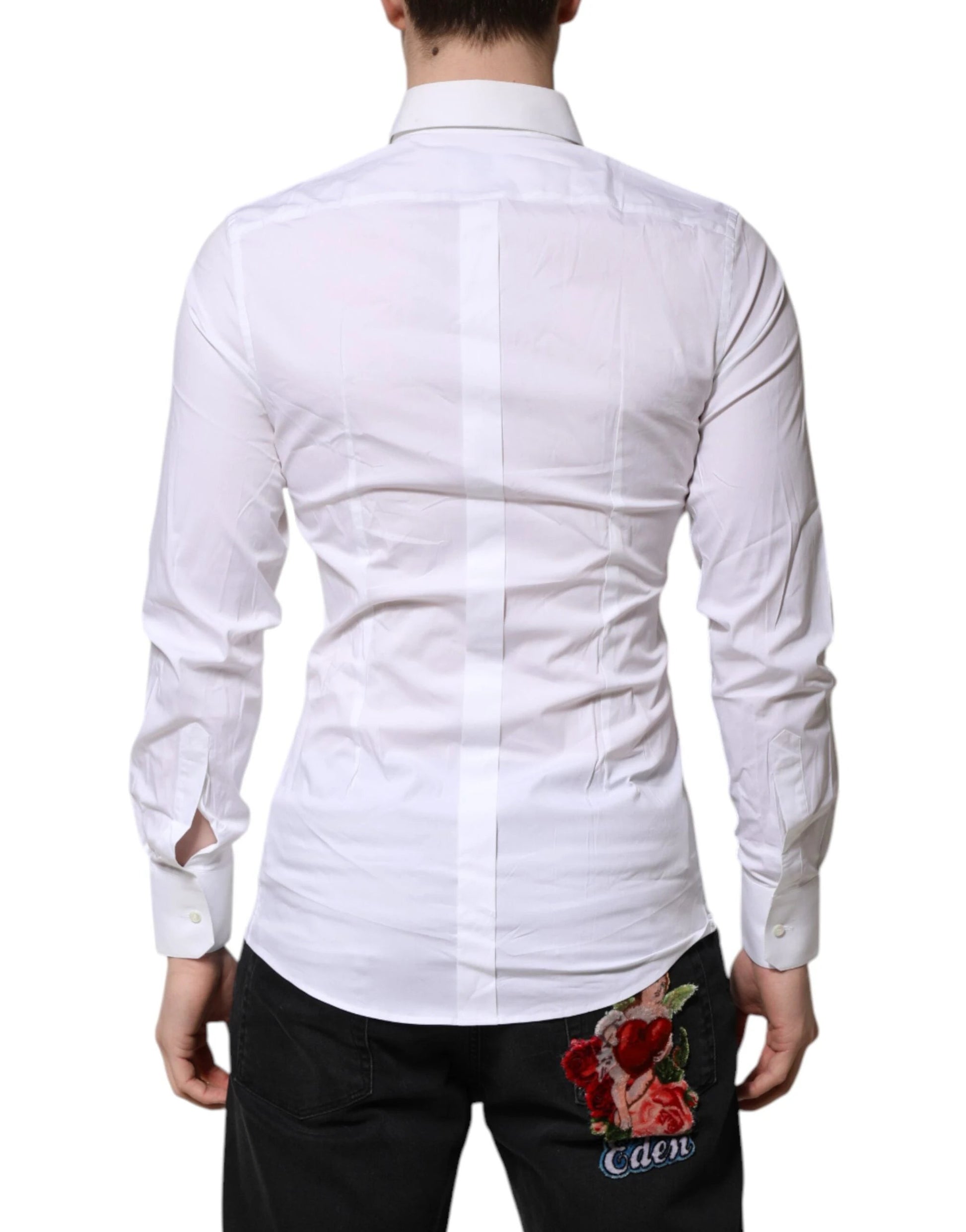 Dolce & Gabbana White GOLD Long Sleeves Dress Formal Shirt by Dolce & Gabbana