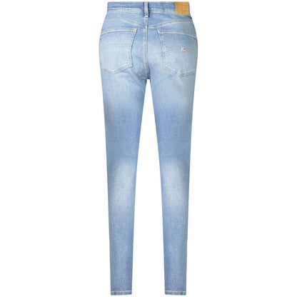 Jean Tommy Hilfiger femme Sylvia skinny taille haute en coton bleu – TO-36233