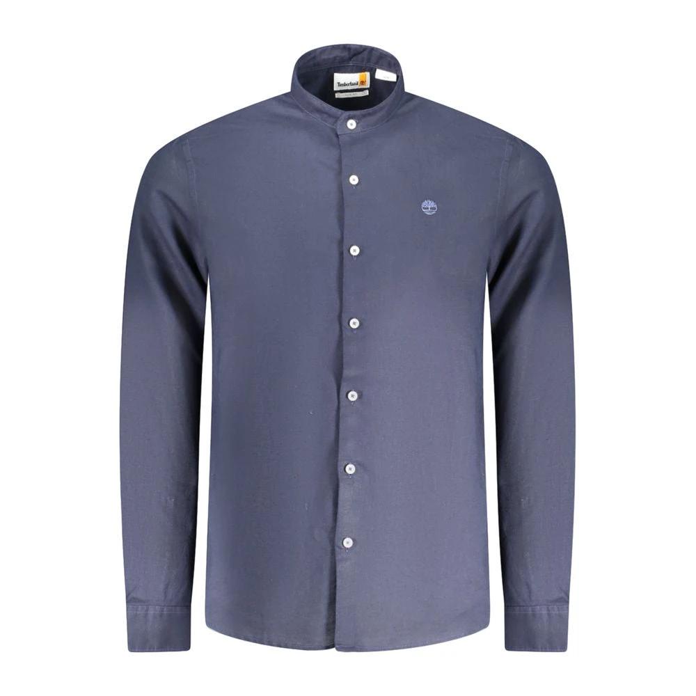 Timberland Blue Linen Men Shirt by Timberland