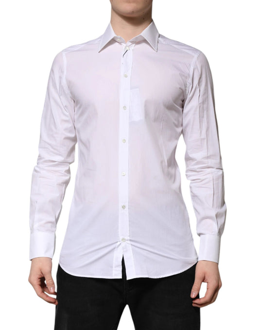 Dolce & Gabbana White GOLD Long Sleeves Dress Formal Shirt by Dolce & Gabbana