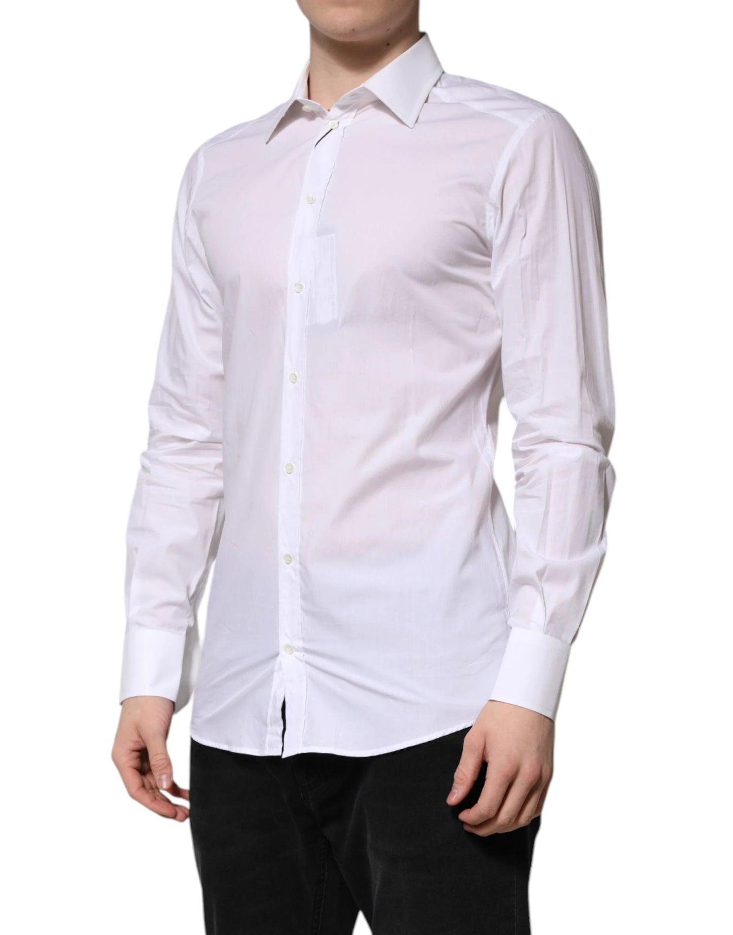 Dolce & Gabbana White GOLD Long Sleeves Dress Formal Shirt by Dolce & Gabbana