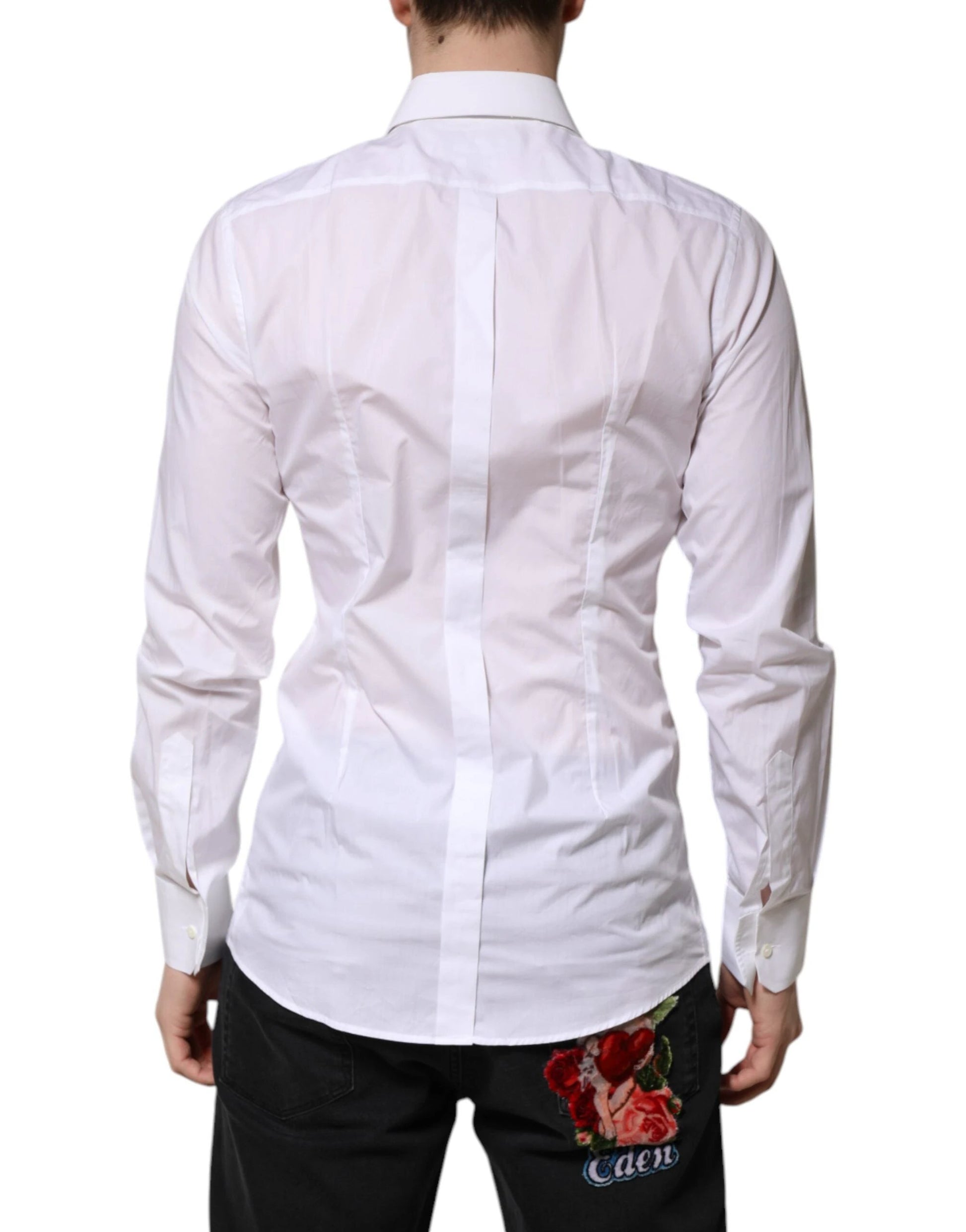 Dolce & Gabbana White GOLD Long Sleeves Dress Formal Shirt by Dolce & Gabbana