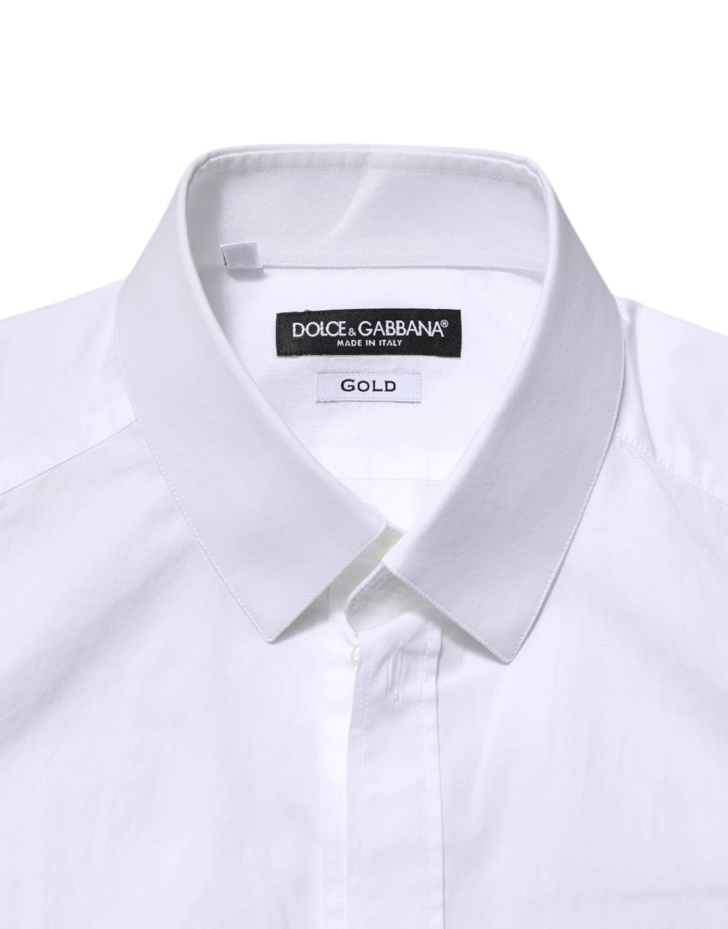 Dolce & Gabbana White GOLD Long Sleeves Dress Men Formal Shirt by Dolce & Gabbana