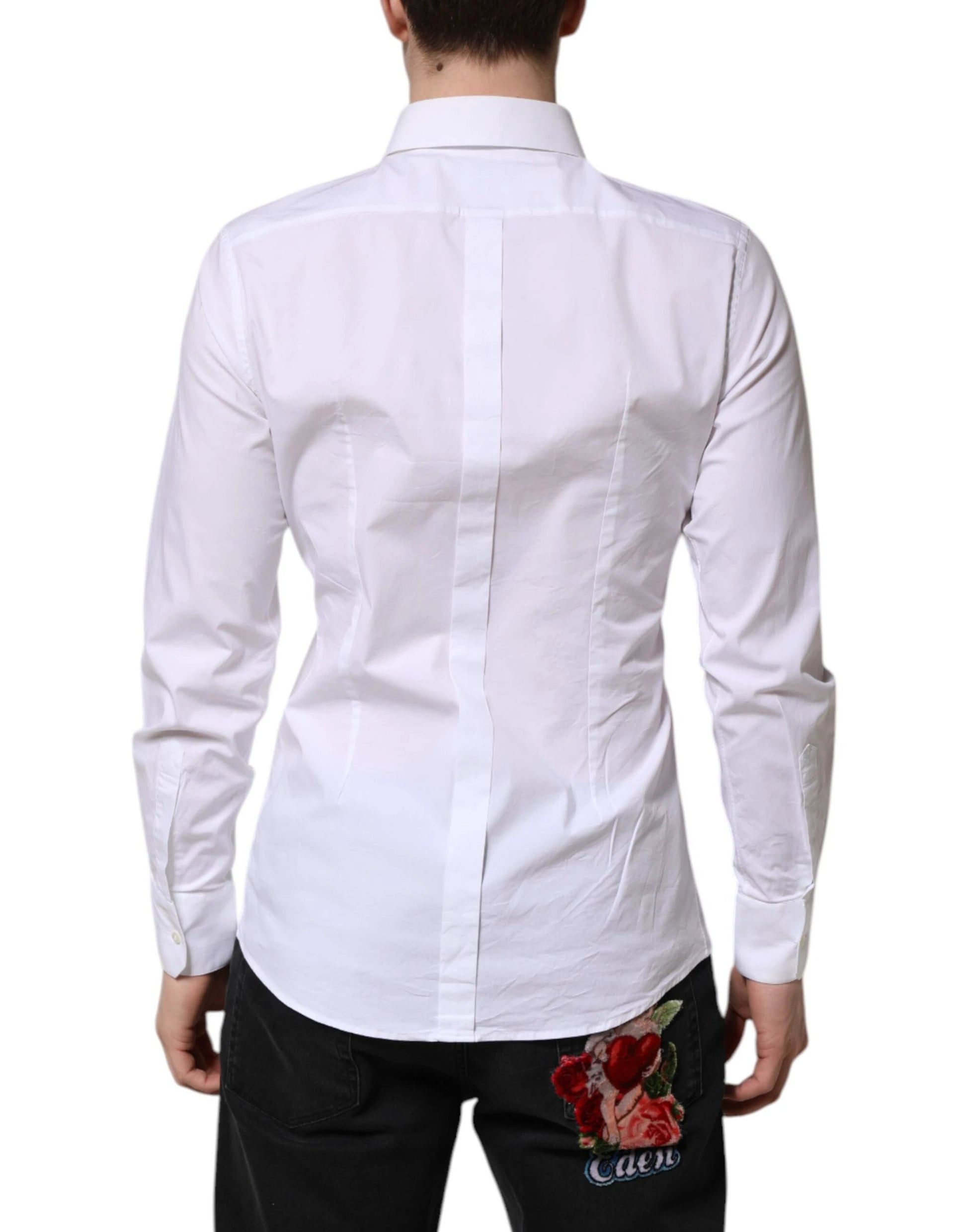 Dolce & Gabbana White GOLD Long Sleeve Dress Formal Shirt by Dolce & Gabbana