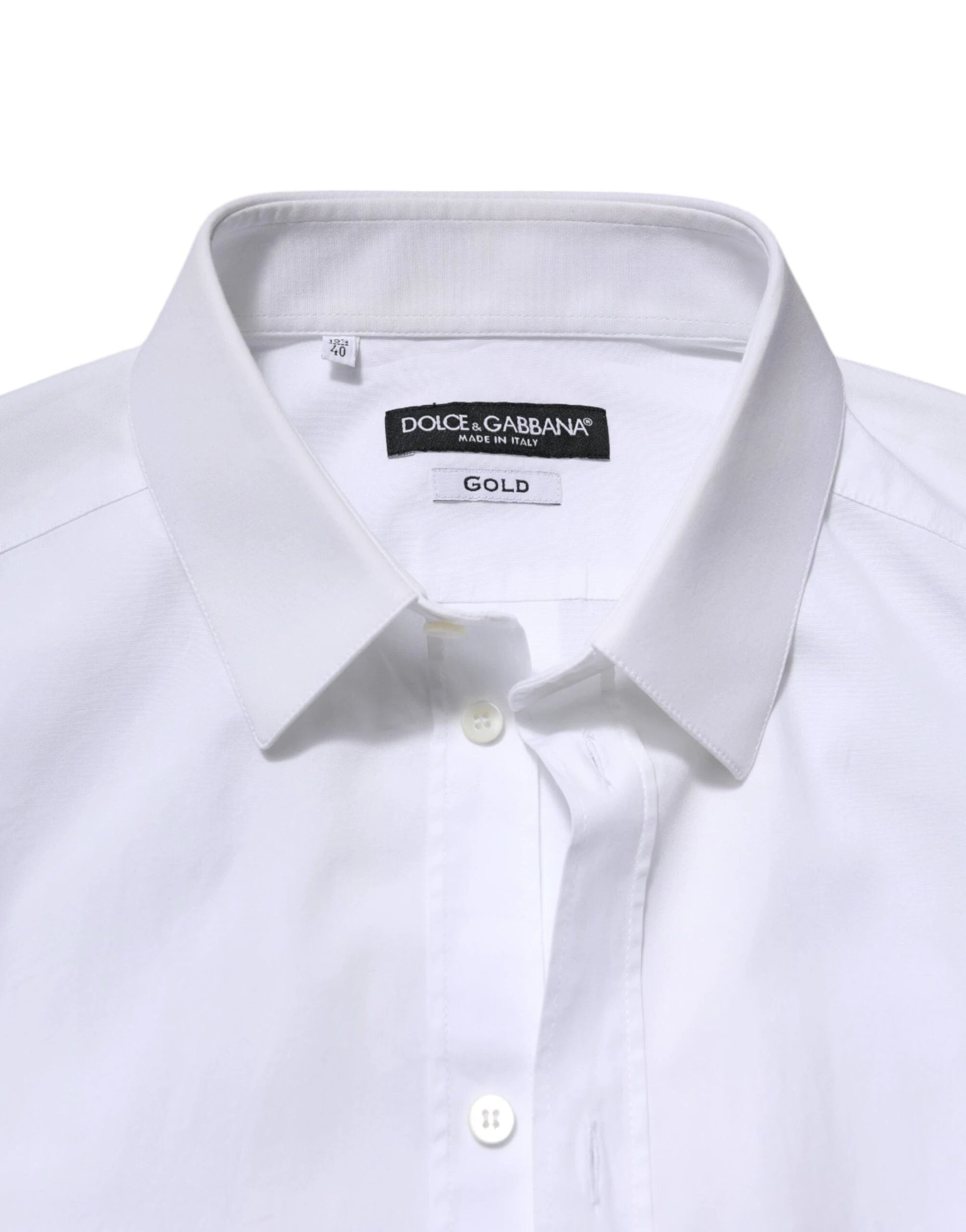 Dolce & Gabbana White GOLD Long Sleeve Dress Formal Shirt by Dolce & Gabbana