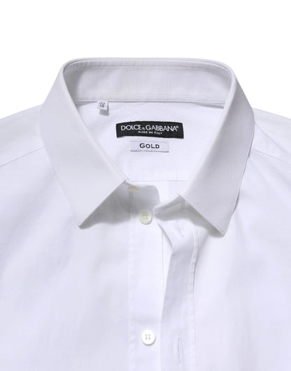 Dolce & Gabbana White GOLD Long Sleeve Dress Formal Shirt by Dolce & Gabbana