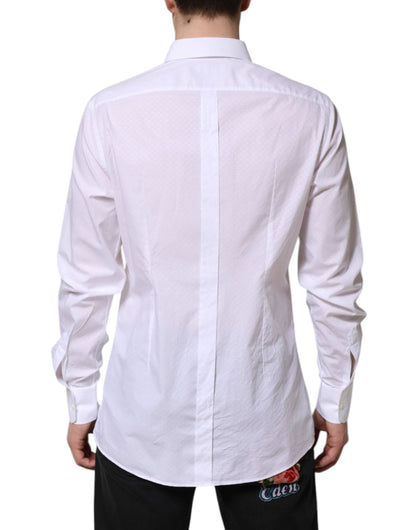 Dolce & Gabbana White GOLD Cotton Long Sleeves Formal Shirt by Dolce & Gabbana