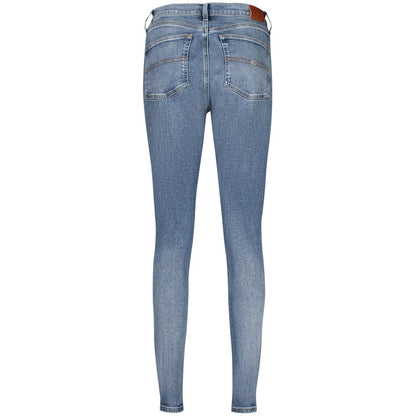 Jean Tommy Hilfiger femme Sylvia skinny taille haute en coton bleu – TO-38454