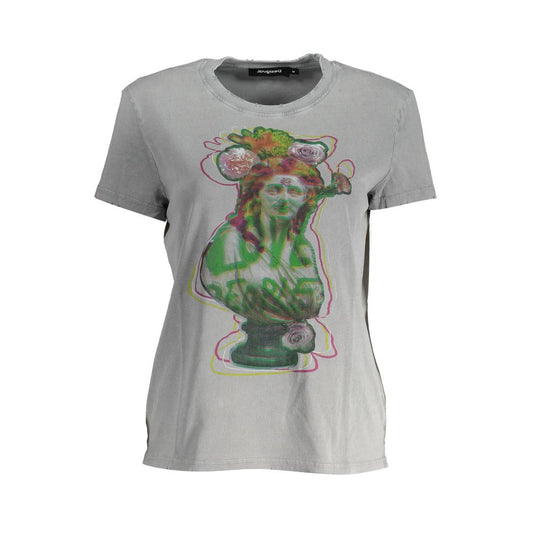 T-shirt Desigual femme en coton gris – DE-37258