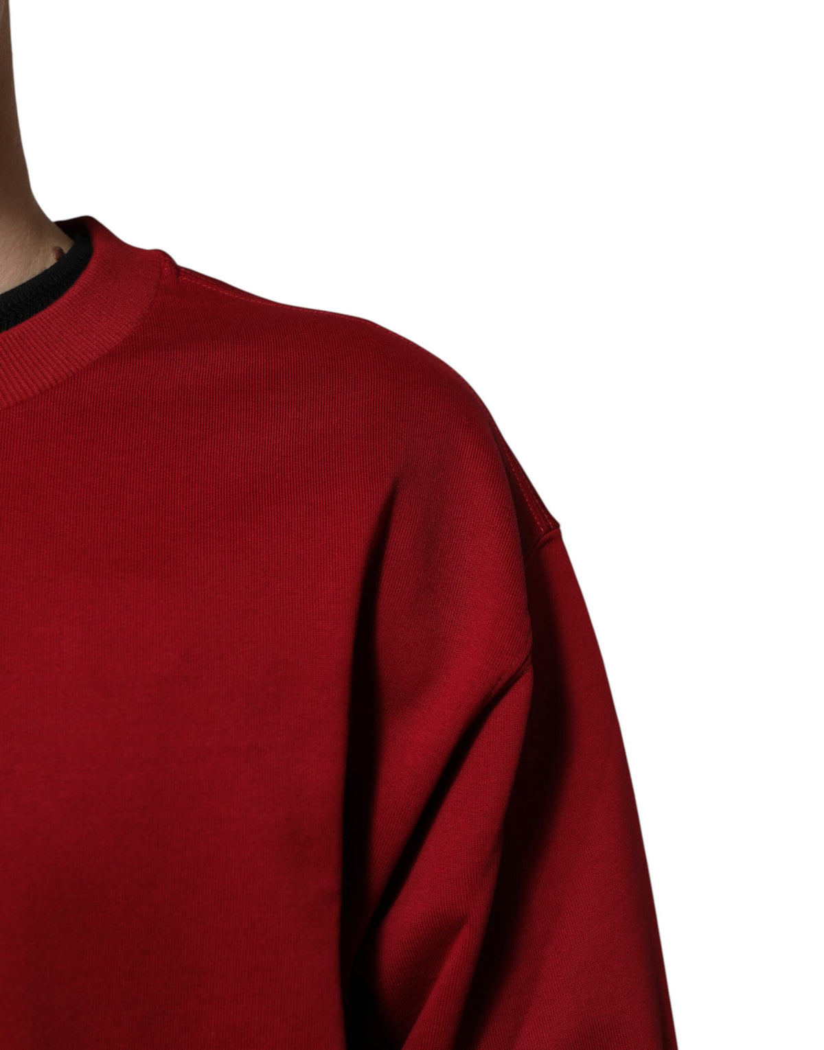 Pull Dolce & Gabbana homme col rond logo en relief en coton rouge – TSH90432