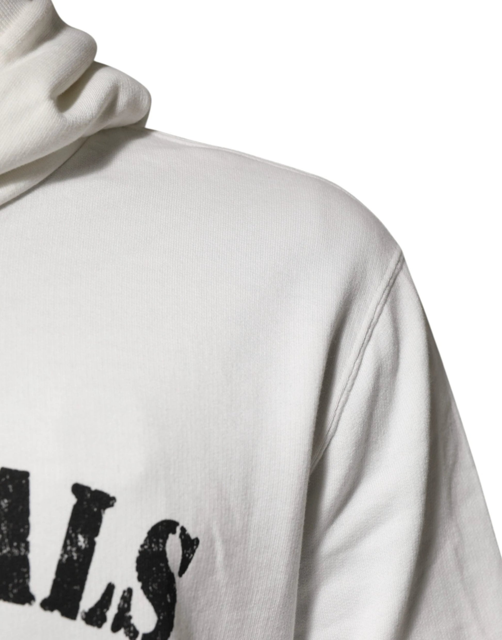 Dolce & Gabbana White Cotton DG ROYAL Print Hooded Sweater by Dolce & Gabbana