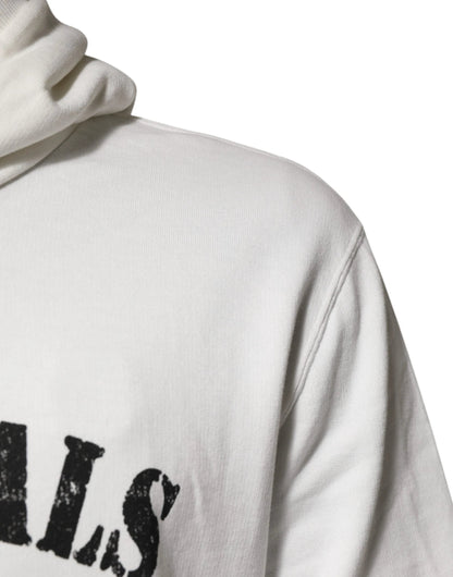 Dolce & Gabbana White Cotton DG ROYAL Print Hooded Sweater by Dolce & Gabbana