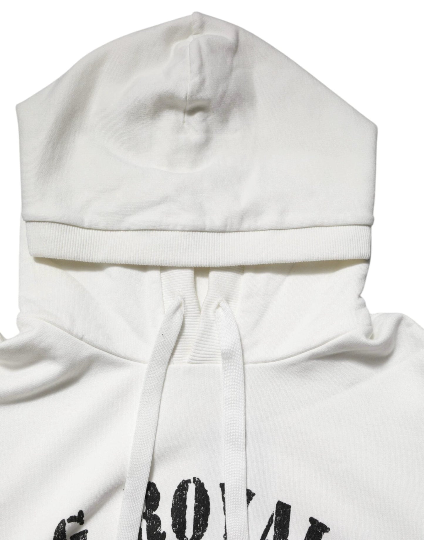 Dolce & Gabbana White Cotton DG ROYAL Print Hooded Sweater by Dolce & Gabbana