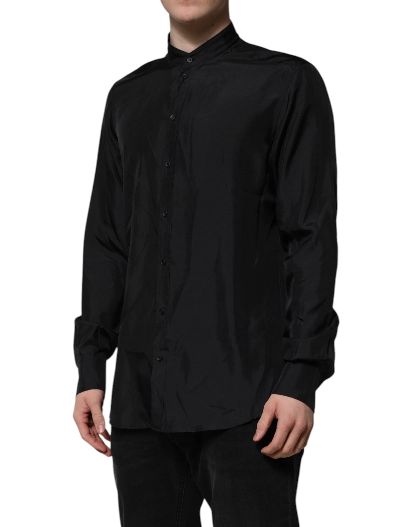 Dolce & Gabbana Dark Blue Silk MARTINI Men Formal Dress Shirt by Dolce & Gabbana