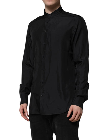 Dolce & Gabbana Dark Blue Silk MARTINI Men Formal Dress Shirt by Dolce & Gabbana