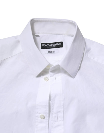 Dolce & Gabbana White Cotton MARTINI Long Sleeve Dress Shirt by Dolce & Gabbana