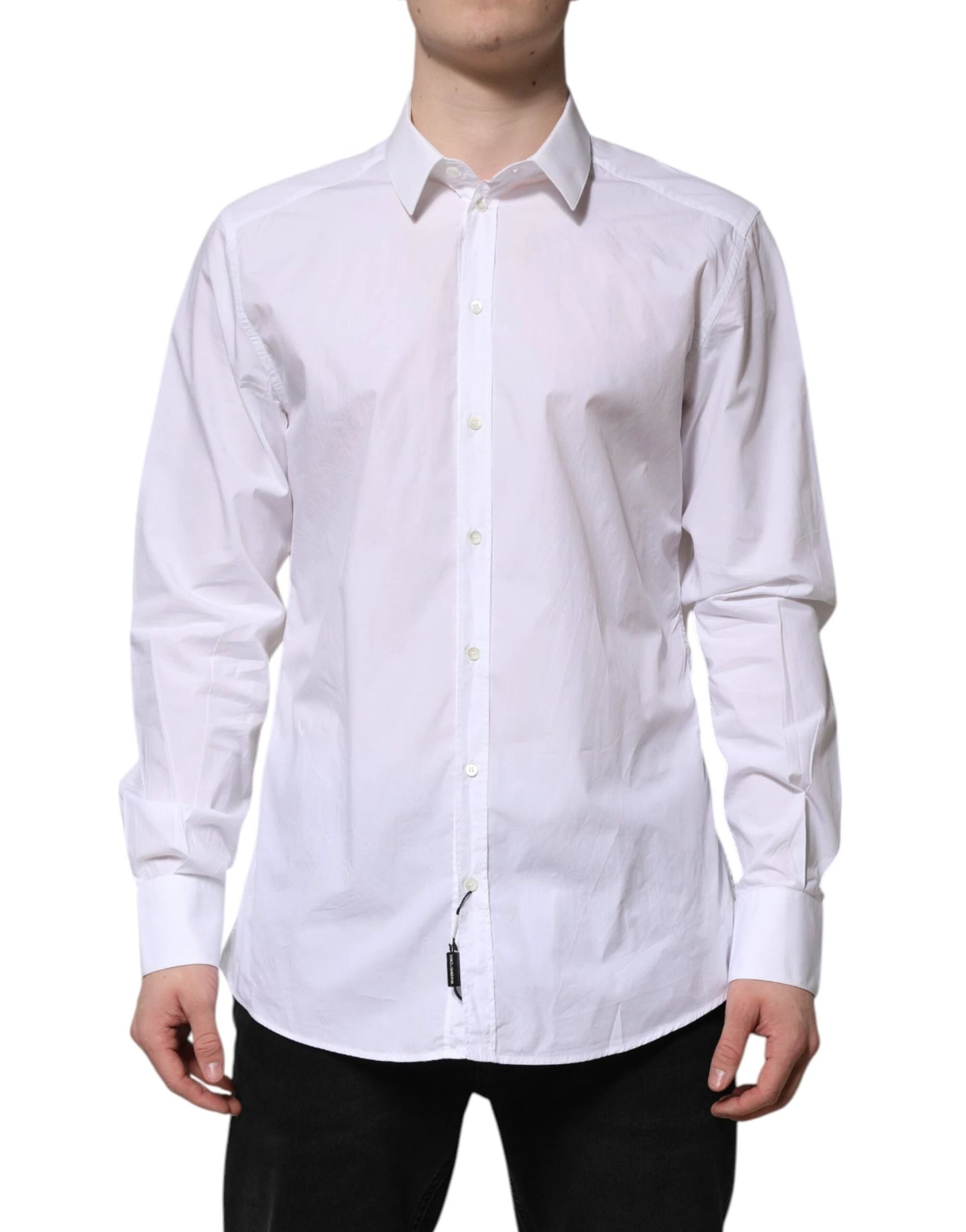 Dolce & Gabbana White Cotton GOLD Long Sleeves Dress Shirt by Dolce & Gabbana