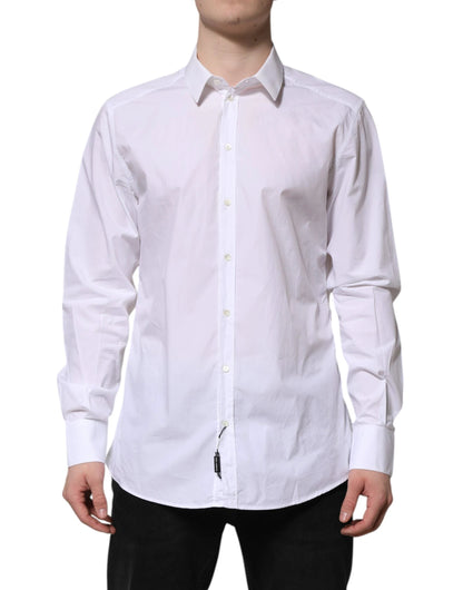 Dolce & Gabbana White Cotton GOLD Long Sleeves Dress Shirt by Dolce & Gabbana