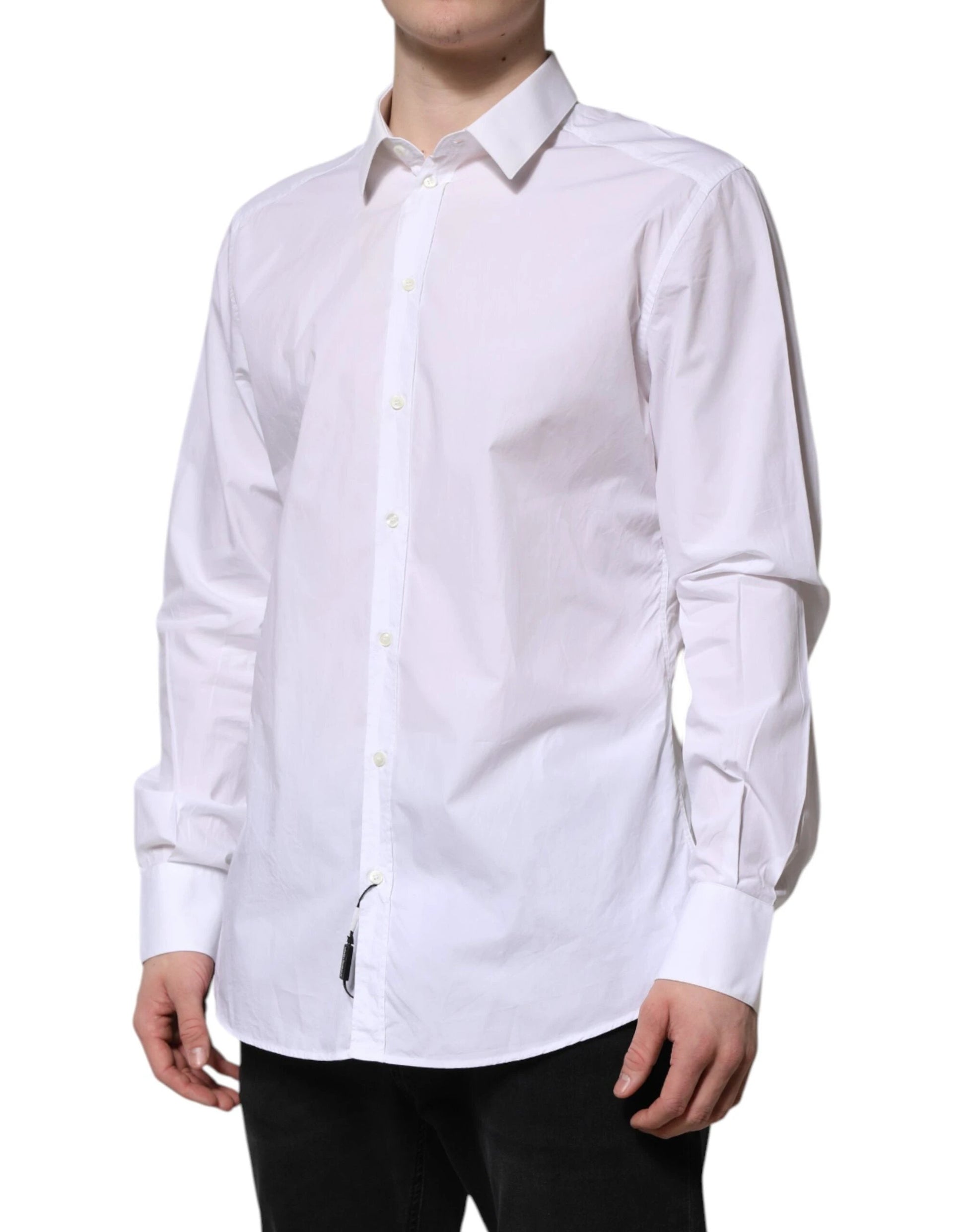 Dolce & Gabbana White Cotton GOLD Long Sleeves Dress Shirt by Dolce & Gabbana