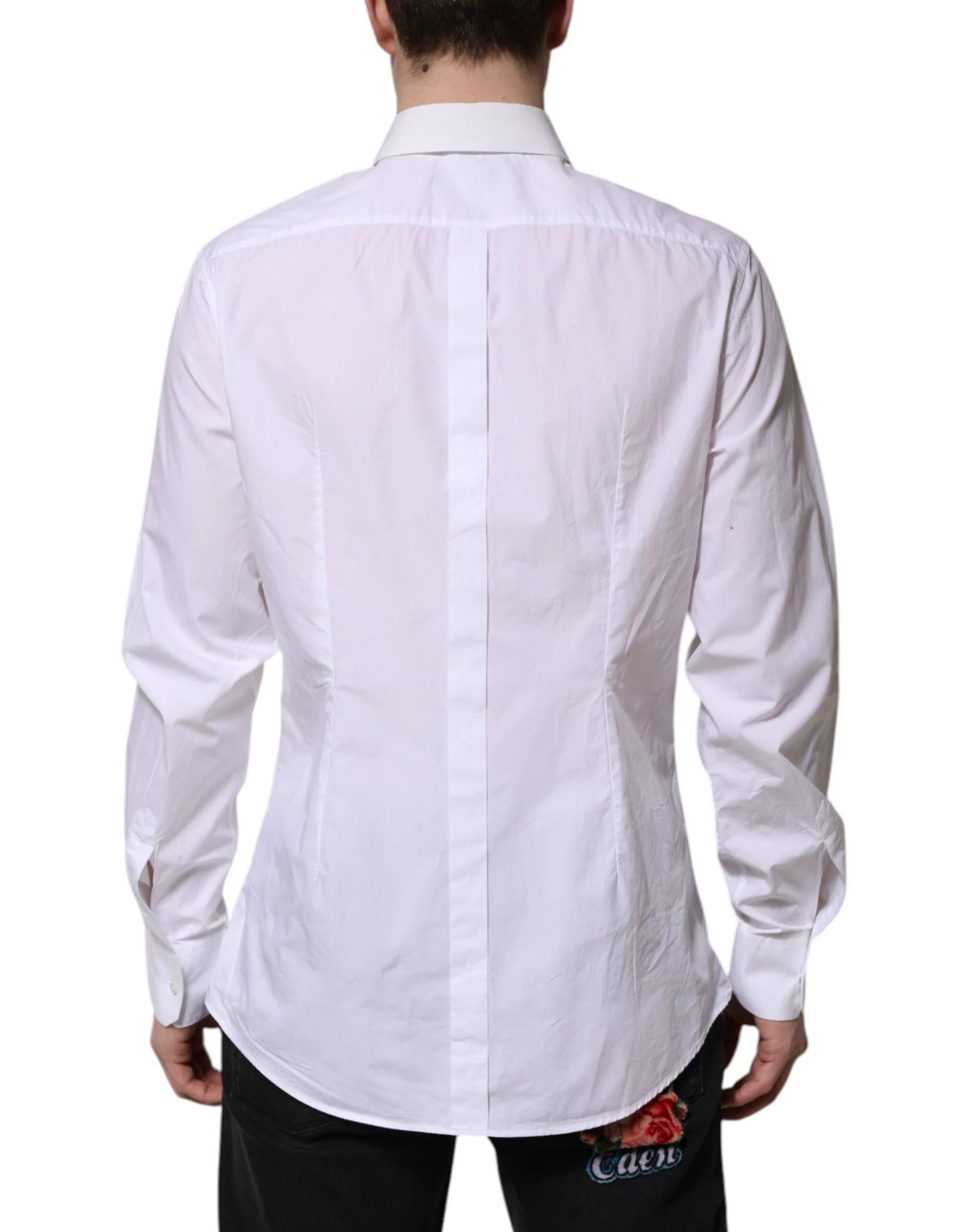 Dolce & Gabbana White Cotton GOLD Long Sleeves Dress Shirt by Dolce & Gabbana