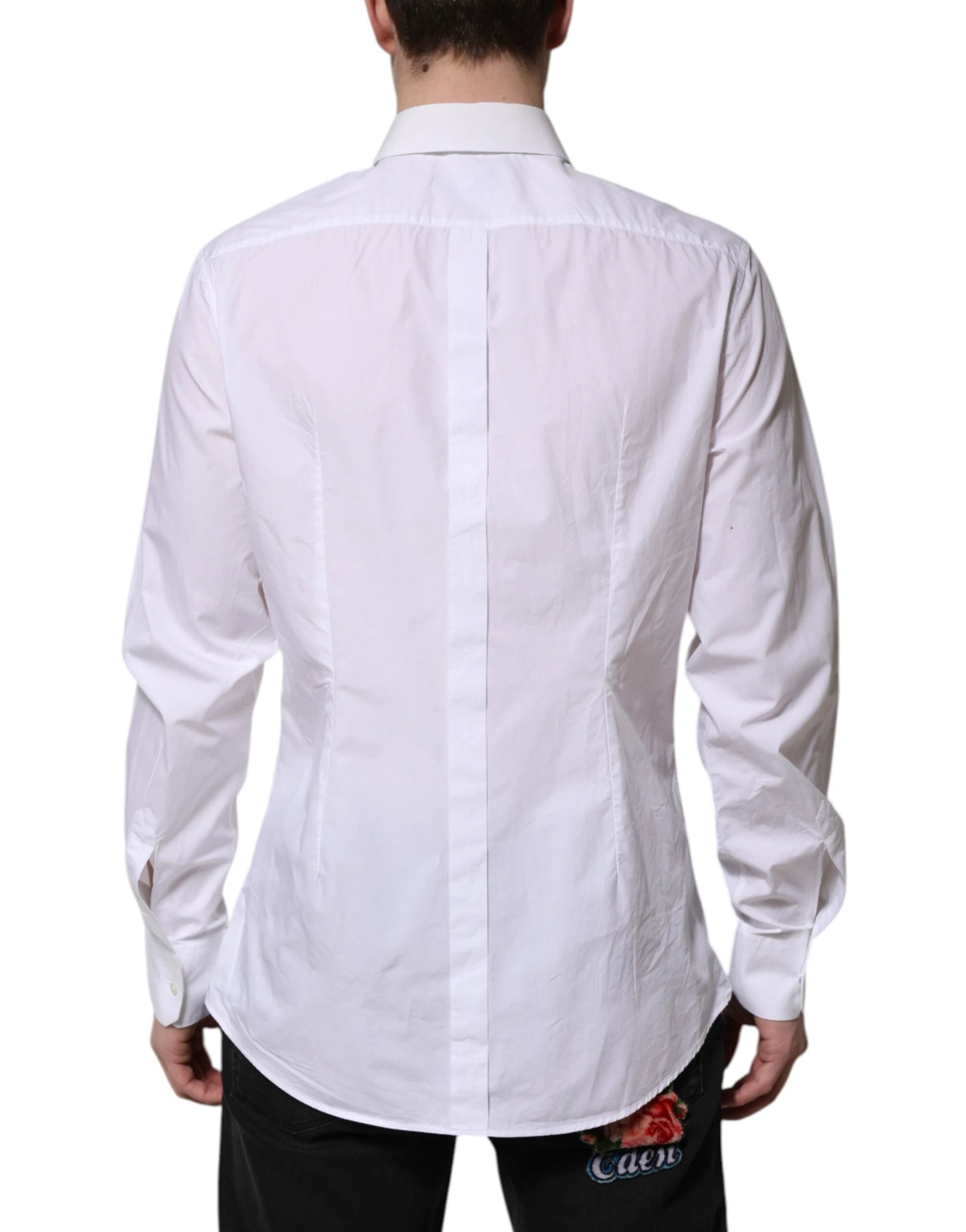Dolce & Gabbana White Cotton GOLD Long Sleeves Dress Shirt by Dolce & Gabbana
