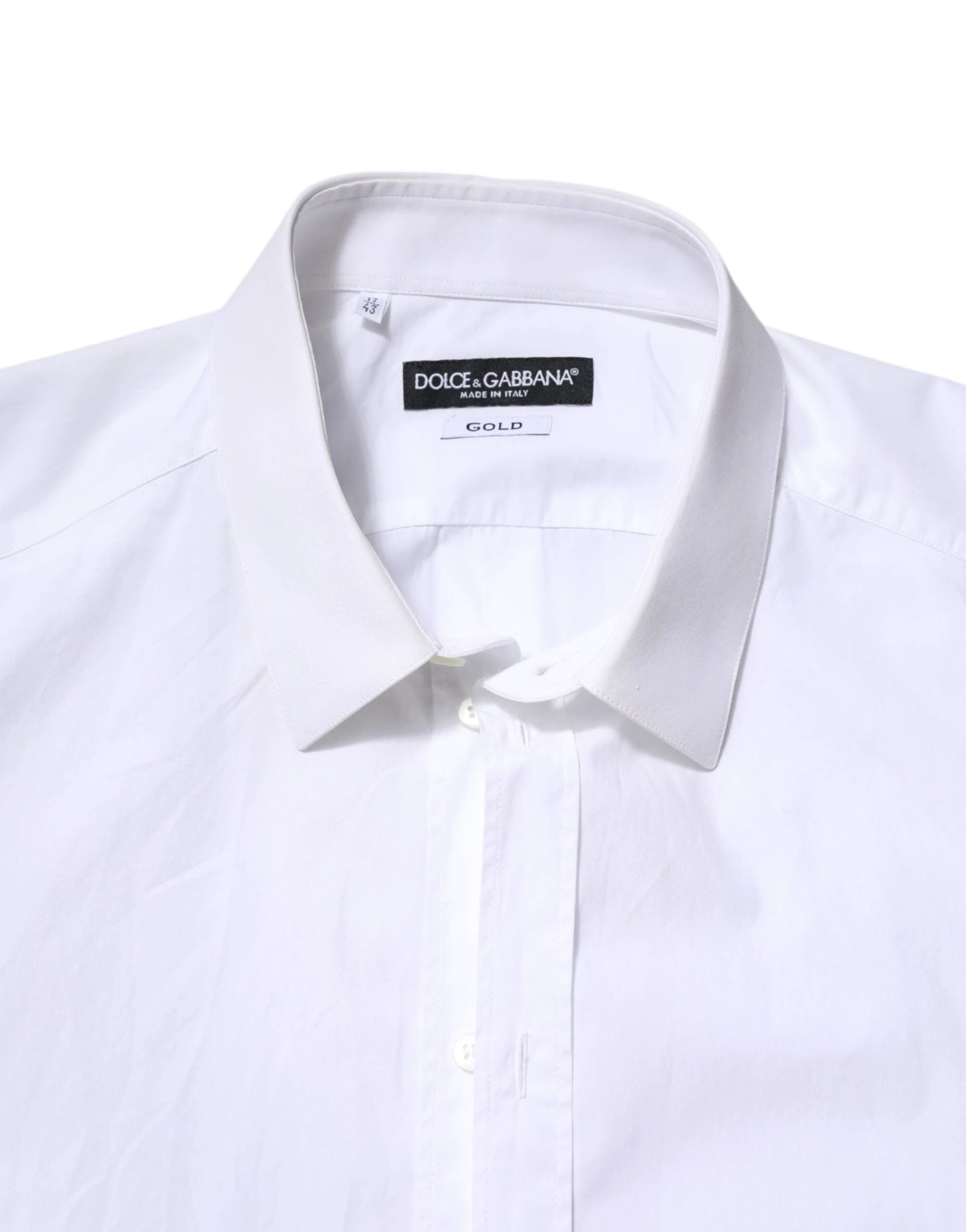 Dolce & Gabbana White Cotton GOLD Long Sleeves Dress Shirt by Dolce & Gabbana